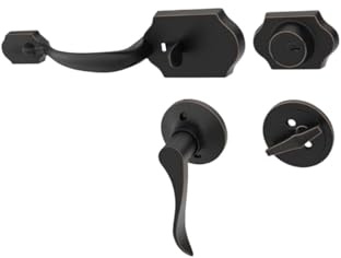 Genérico Manilla Y Cerrojo For Puerta Principal Con Cerradura De Palanca Reversible, Exterior Un Solo Cilindro