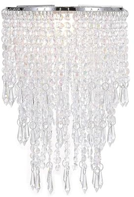 Chandelier Light Shade for Ceiling Pendant Light, Easy Fit Crystal Lamp Shade Rainbow Color Chandelier Easy Fit Lampshades for Ceiling Lights for Bedroom, Living Room, Wedding