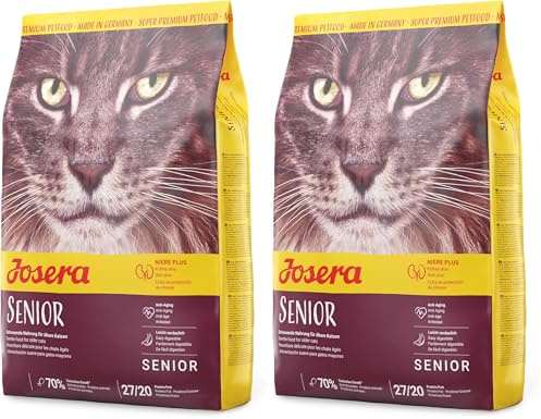 JOSERA Senior (1 x 400 g) | Adult | Premium Trockenfutter für ausgewachsene empfindliche Katzen | Geflügel & Reis | extra verträgliche Rezeptur | weizenfrei | Katzenfutter | 2er Pack