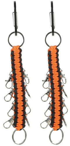 UKCOCO Paracord Schlüsselanhänger 2 Stück Pack Handgewebtes Verschleißfestes Schlüsselband mit Karabinerhaken Praktische Trageschlaufe für Rucksack und Campingzubehör