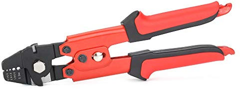 iCrimp IWS-250R Crimpzange, Presswerkzeug für Stahlseilseile, Crimpwerkzeuge für 2,2-mm-Drahtseilhülsen und Drahtseilendstopper - Rot
