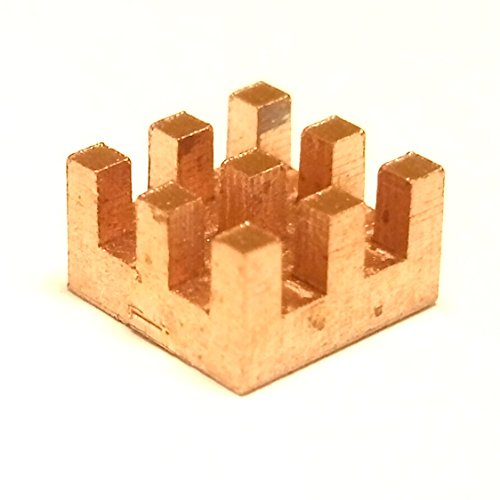 Easycargo 10 pieces 7mm Copper Heatsink Kit 7x7x4mm + 3M 8810 thermal conductive adhesive tape, mini small cooler Heat Sink for cooling VRM GPU Stepper Driver MOSFET Regulators 7mmx7mmx4mm