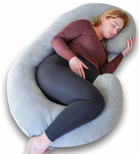 Ella Cojín de Embarazo en Forma de C, Almohada para Dormir de Lado, cojín de Lactancia y cómodo para Adultos con Funda algodón, de Cuerpo Completo Almohada de Apoyo para Mujeres Embarazadas 150x70 cm