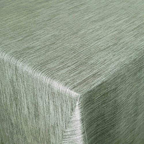 Wachstuch Wachstischdecke Tischdecke Gartentischdecke Größe wählbar Robuste Leinen Prägung Tannengrün Eckig 110 x 190 cm abwaschbar