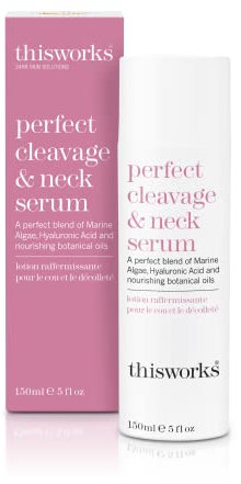 This Works Perfect Cleavage & Neck Serum, 150 ml - Anti Aging Moisturiser for Neck and Décolletage with Marine Algae and Hyaluronic Acid - Youth-Boosting Neck Cream with Nourishing Botanical Oils