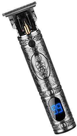 Beavorty Tondeuse à Cheveux Électrique Écran Lcd Numérique Taille Compacte Fonction Coupe Précision Hommes Barbe Visage Usage Domestique Style Rétro Couleur Gris Fumée