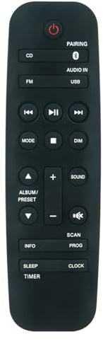 VINABTY Télécommande remplacée Convient pour Philips Mini Stereo System | BTM2310/37 BTM2310 TAM3205/37 TAM3205 TAM4205/37 TAM4205