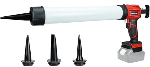 panthem Kartuschenpresse Akku Kompatibel mit Makita 18V Akku, Kabellose Kartuschenpistole mit 4 Drehzahlen Einstellbar, LED-Licht, 3 Tüllen, Silikonspritze für Abdichten Versiegeln Füllen (ohne Akku)