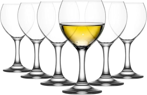 Acense 6X 210ml White Wine Glasses – Elegant Goblets for Weddings, Christmas, and Parties, Dishwasher Safe