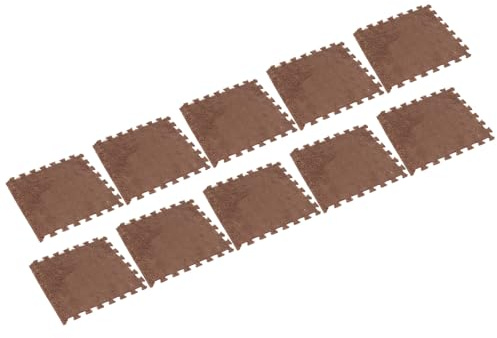 Culnflun Culnflun Plüsch-Schaumstoff-Boden, Matte, Ineinandergreifender Plüsch-Schaumstoff-Boden, Matte Verhindert Verrutschen, Verdickte, Schneidbare Teppichfliesen, für (Braun)