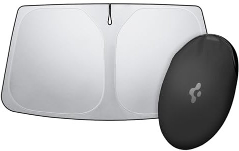 Spigen Tesla Model X CryoShade Parasol Parabrisas Delantero Diseñado para Tesla Model X Accesorios - Negro