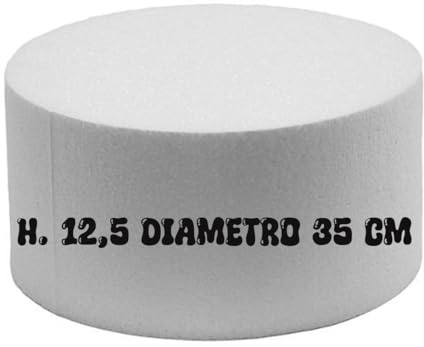 Base in Polistirolo Tonda Diametro 35 cm H12,5 cm – Supporto Professionale per Torte a Piani e Cake Design