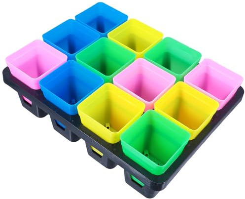 UPKOCH Vassoio per Germinazione Piante in Plastica Set 12 Griglie per Vivaio Indoor Resistente a Urti e Crepe per Coltivazione Semi e Ortaggi in Casa