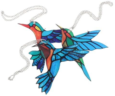 VANZACK 3piezas Adorno de Ventana de Agapornis de Colibrí Acrílico para Ventana Adorno de Pájaro para Atrapasol Decorativo Hogar Navidad Jardín Exteriores Obsequio de Cumpleaños