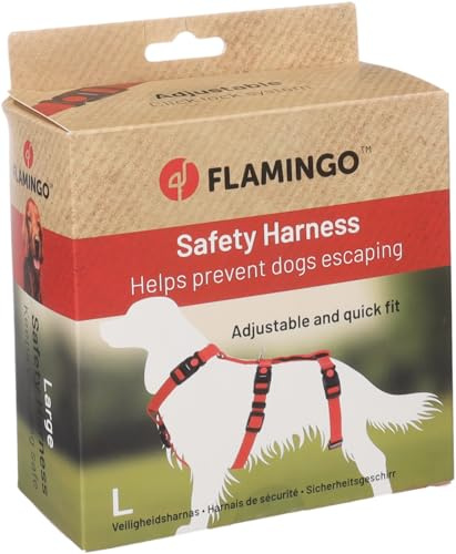 Flamingo Hund Sicherheitsgeschirr Zera Rot L 60-85cm 70-100cm 56-95cm 25mm