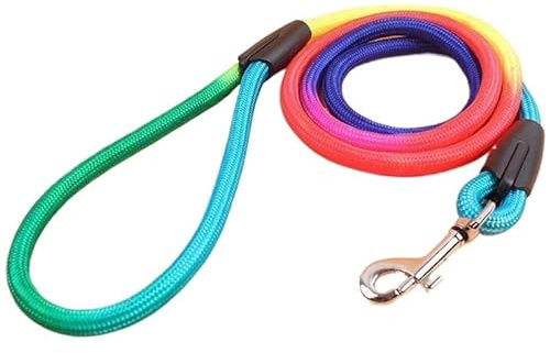 Kompatibel mit Welpen-Führstrick, Teddy, kleine und mittelgroße Hunde, buntes, rundes Nylon-Führstrick, 1,2 m, Zubehör for Hundespaziergänge, Heimtierbedarf(S)