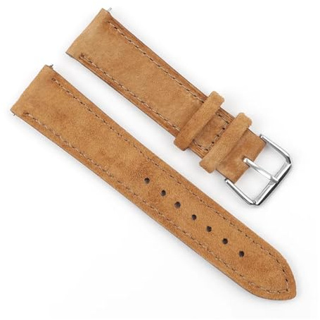 FYXT Retro klockarmband i mockaskinn Klockarmband 18 mm 20 mm 22 mm 24 mm Handgjorda sömmar Snabbkoppling for klocktillbehör(Tan,24mm)