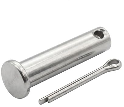 5x Steckbolzen M18 Edelstahl 304 mit Splint | Flachkopf Gabelbolzen Einloch Gabelkopfstifte rostfrei, Länge 40-150mm | Bolzen für Anhängerkupplung Rasenmäher Möbel (18*45)