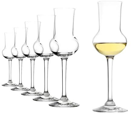 Stölzle Lausitz Set of 6 Grappa Bar Glasses (PROFESSIONAL). Dishwasher Safe Liquor Glasses (3 fl oz). Aperitif Glasses made from Lead-free Crystal Glass - Genuine Stolzle Glasses for Pomace Brandies