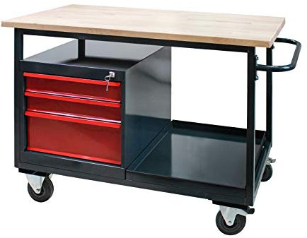 DEMA Tischwagen Arbeitswagen EKO 2 mit 3 Schubladen – Mobile Werkbank mit robustem Stahlrahmen und praktischen Rollen, ideal für Werkstatt und Garage