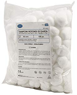 DEALFA Tamponi Rotondi di Garza Idrofila Non Sterili - Diametro Ø 40 mm - 100% Puro Cotone - Monouso - Confezione da 100 Pezzi