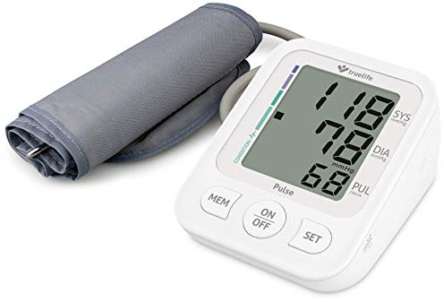 TrueLife Pulse Digitaler Blutdruckmesser, Oberarm-Blutdruckmessgerät mit Manschette, Speicher für bis zu 60 Messungen, Genaue Messung, Indikator für hohen Blutdruck, Kompakt und praktisch