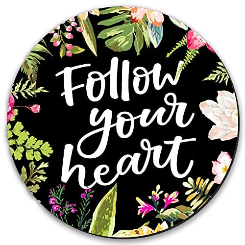 Flowers Mouse Pad Colorful Floral Mouse Pads Round Mousepad for Computers Office Laptop PC Wireless Mouse Women Men Desk Accessories with Non-Slip Rubber Keyboard Mat 7.9x7.9x0.12 Inch