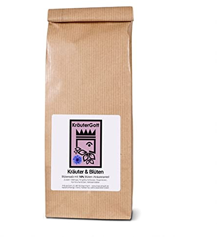 Blütensalz mit Ringelblumenblüten, Rosenblüten, Kornblumenblüten - Original von KräuterGott - 300g Nachfüllpackung