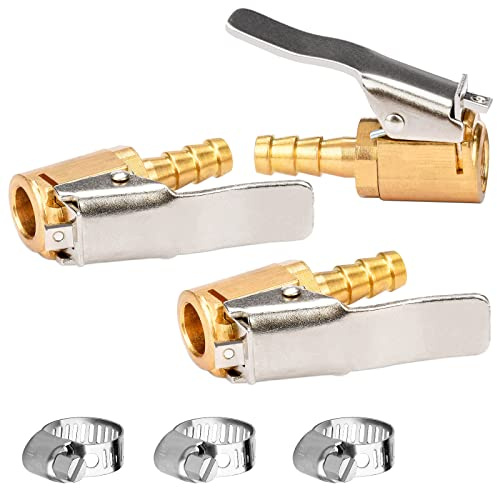 Profiwoab 3 Stück Autoventil 1/4 Zoll Air Chuck Messing Reifenfüllnippel Ventilaufsatz Momentstecker Hebelstecker Auto Druckluft Ventilstecker