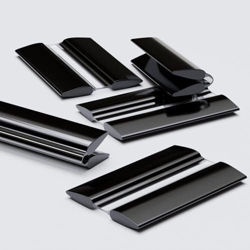 5 x 50mm Black Low Profile Flex Hinges, Flexible Living Hinges, Continuous Acrylic Piano Hinges