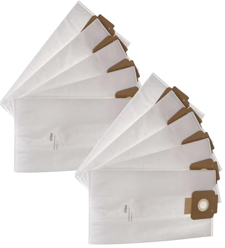 vhbw 10x Sacs compatible avec Sprintus T11 | T11 EVO aspirateur - microfibres non tissées, 40,8cm x 22,8cm, blanc