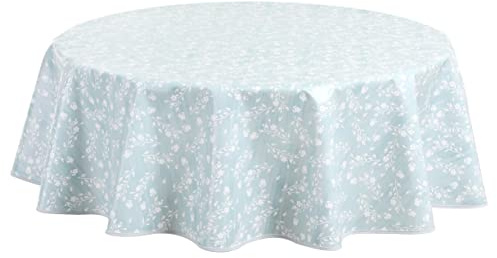 Home Direct Wachstuch Tischdecke Wachstuchtischdecke Abwaschbar Rund 140x55 cm Entenei blau grün