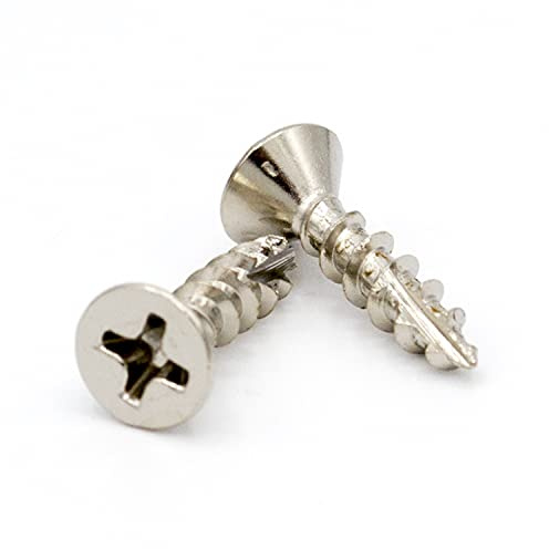 Yellowbird #6 x 5/8 European Concealed Hinge Screw - Flat Head Phillips - Type 17 - Nickel Wood - Bit Included - 250 Ct.
