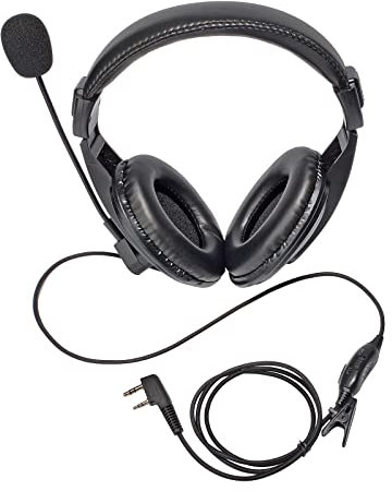 UAYESOK Walkie Talkie Headset, 2-poliger Ohrhörer mit Boom-Mikrofon, Zwei-Wege-Funkkopfhörer für Baofeng UV-5R 888S Retevis RT24 Kenwood Wouxun eSynic mit passiver Geräuschunterdrückung PTT VOX