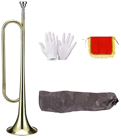 TSTS Anfänger Messing C Signalhorn Ruf Vergoldetes Silber Trompete Kavallerie Horn Mit Mundstück Musikinstrument Studenten Bugle (Color : 03)