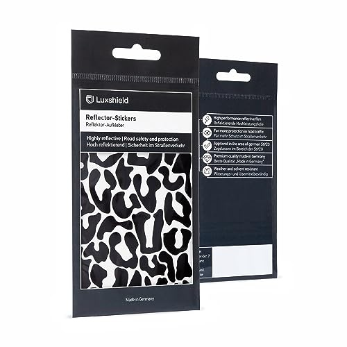Luxshield Reflektoren Sticker Set - Leopard - 1 Bogen - für Fahrrad Roller Kinderwagen - Reflektoren Fahrrad - Reflektoren Kinder