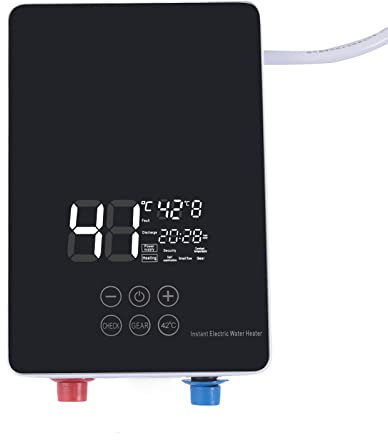 Warmwasserspeicher Elektrische Warmwasserbereiter 6010 W Durchlauferhitzer mit Handbrause, LED-Display und Touch-Tastatur