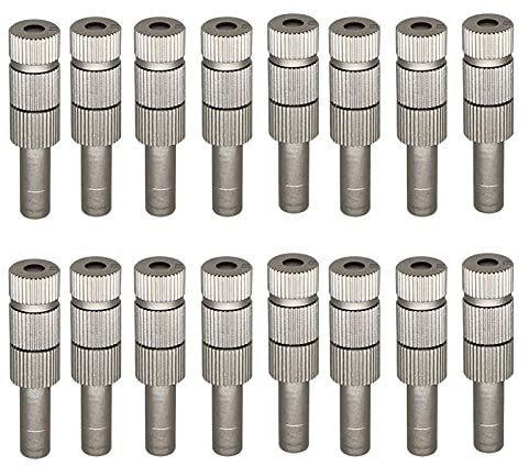 6mm Quick Connect Mister Heads, 30pcs Misting Nozzles for Cooling System, Water Mister Nozzles, Brass Sprinkle Fog Nozzles for Patio Garden 0.004-0.020Inch Sprayer Irrigation Tool Kit (Size