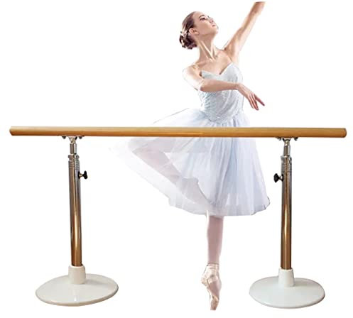 Ballettstange Tragbare Ballettstange aus Edelstahl, höhenverstellbar, Griff aus massivem Holz, geeignet for Pilates/Tanz/Übungsstange (Size : 1.5M/5FT)