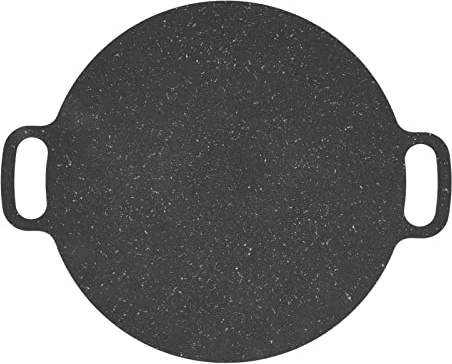 Poêle Ronde Ø 28 cm, Poêle à Griller Coréenne, Poêle à Barbecue Coréenne Ronde Avec Poignée, Poêle à Griller Antiadhésive Pour la Cuisine Intérieure Et Extérieure (28CM)