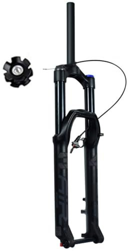 FukkeR 1-1/8 Gerader Rohr Fahrrad Trekking Air Supension Frontgabel 27.5 29 In Mountainbike Federgabel Reisen 140mm Steckachse 15 * 100 Rückprall Einstellen (Color : Black Remote, Size : 27.5inch)