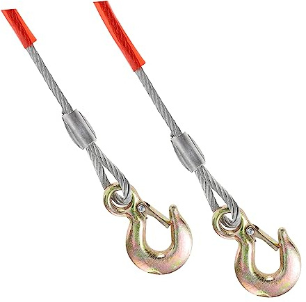 BomDog Abschleppseil, Polyester, 15 Tonnen, Universal für PKW und Anhänger, Stahlhaken, Zufallsfarbe, 400x0.8cm