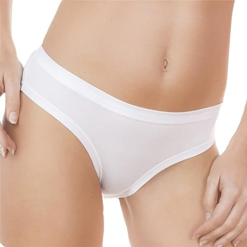 CLARABEL - 3/6 Slip Mini Cotone Modal, Mutande Intimo Donna Mini- Made in Italy- CB.102 (6pz_Bi_L/5)
