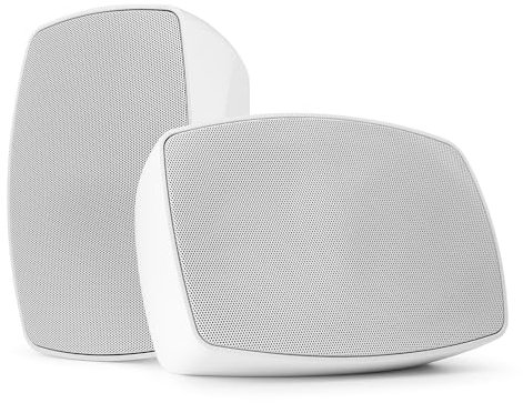 Power Dynamics BHW50WH Altavoces de pared 5,25, resistentes a la intemperie IPX5 blancos Instalación interior/exterior 100 V/8 ohmios ajustables, rejilla de aluminio de calidad marina, línea de 100 V