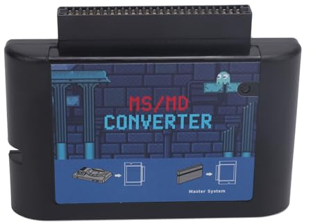 MS-zu-MD-Spielkartenkonverter für für für für Mega Drive und für Genesis, MS-zu-MD-Spiele-Videokassetten-Konverter-Adapter, Plug-and-Play (Black)