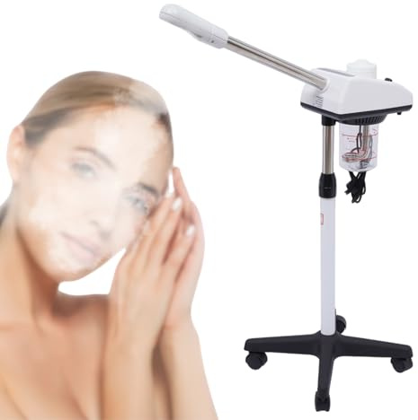 EU stående ozonförstoftning, ansiktsångare, ångmaskin, ansiktsångare, ansiktsångare, facic, multifunktion med 180 graders roterande munstycke och timerfunktion, ozonångkokare för salonger och hem