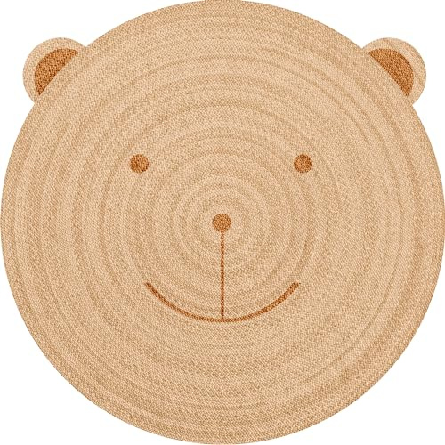 VINILIKO Design | Alfombra Vinílica Redonda Oso Adrián [Diam] 150 cm - Antideslizante, Impermeable, Lavable - Varios Tamaños - Alfombra Vinilo Salón, Cocina