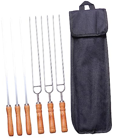 YARNOW Brochetas Para Barbacoa Palos De Acero Inoxidable Herramientas Bbq Para Picnic Al Aire Para Asados Familiares