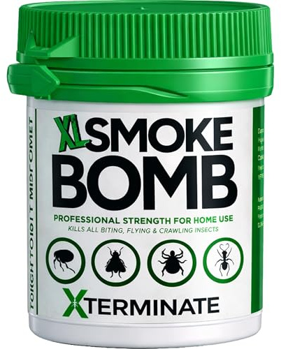 Xterminate XL 11g Smoke Bomb Fogger Killer For Fleas, Bed bug, Carpet Moths, Cluster Fly, Silverfish, Carpet Beetle Insects (HSE Approved And Tested) (1 x 11g)