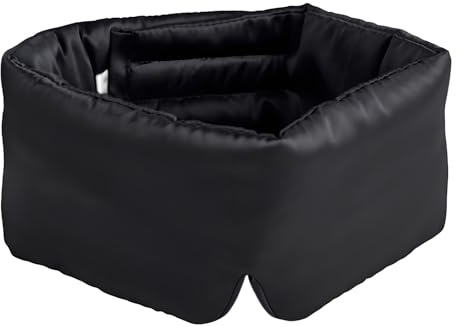 LUPATDY 100% Maulbeerseide Schlafmaske mit Verstellbarem Kopfband,Große Schlafmaske für Frauen und Herren,Seide Schlafmaske Augenmaske für Nachtschlaf, Nickerchen und Reisen(Schwarz)